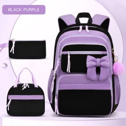 3pcs/set school backpack for girls cherry pattern primary school girl Corduroy backpack kids bookbag lunch bag pencil bag set
