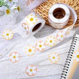 500Pcs/1 Rolls Beautiful Flowers Sticker Decoration Gift Box Sticker Label Stationery Sticker