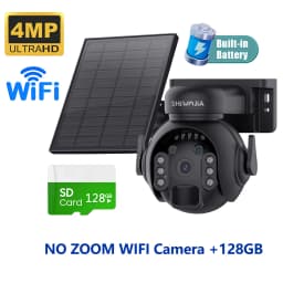 SHIWOJIA 12X Zoom 4G LTE Solar Security Camera 8MP Night Vision Dual-Lens Outdoor WiFi Solar Battery Camera PIR Human Detection