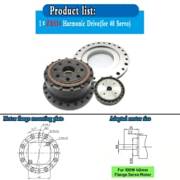 Harmonic Gear Drive High Precision Cup Type Nema17 Stepper Motor Drive Kit 40Servo Motor Drive Kit for Robot Rotating Platform