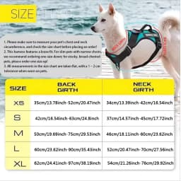 Reflective Dog Vest Harness with 5 PCS Patches Service Dog Harness Adjustable Soft Oxford Pet Harness