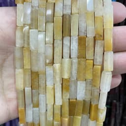 4*13MM Natural Stone Square Aventurine Tiger Eye Agates Crystal Jades Spacer Beads For Jewelry Making DIY Bracelet Accessories
