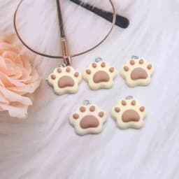 10pcs 20*22mm Mini Cartoon Cat Paw Charms For DIY Decoration Earrings Necklace Fashion Jewelry Accessories