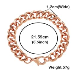 Copper Bracelet for Men Valentine‘s Day Gift 7.5-9 Inch Solid Copper Link Pure Bracelets for Health Jewelry Gifts Mens Bracelet