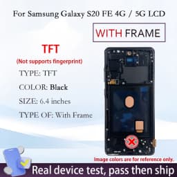 New S20 AMOLED LCD For Samsung Galaxy S20 FE 4G 5G Touch Digitizer Display Assembly Replacement Repair Spare Phone Screen Parts