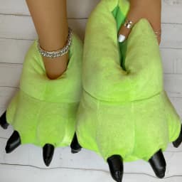 Wholesale Luxury Fluffy Paw AntiSlip Brown Plush House Indoor Slippers Men Animal Plush Home Bedroom Claw Slides Women Sandals