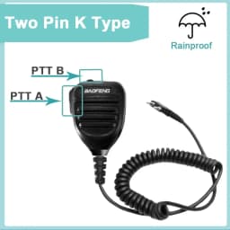 Baofeng UV-5R Microphone Shoulder Speaker 2 Pins for Walkie Quansheng uv-k5 uv-k6 UV-5R/UV-82/UV-16/TH UV8000D Two Way Radio