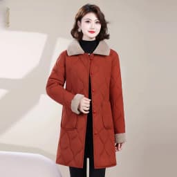 Thickened Fleece Cotton Jacket Coat for Mom Winter New Arrival 2025 Mid-Length Warmth Women's Fashion Outerwear Coat
