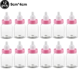 12pcs Feeder Style Candy Bottle for Baby Shower Favors Fillable Mini Bottle Candy Gift for Boy Girl Newborn Baptism Birthday