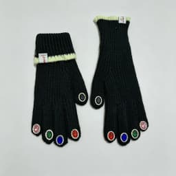 Luxury High Quality Rhinestone Solid Soft Extended Knitted Gloves Winter Warm Touch Screen Fashion Full Finger Women Mittens