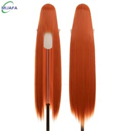 700g High Quality 59" 150cm Long Straight Cosplay Wig With Bang Blond Brown Red Green Blue Heat Resistant Hair Colors Anime Wigs