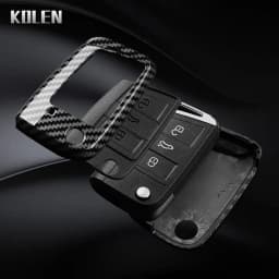 3 4 Buttons Carbon Fiber Car Key Case Cover For VW Volkswagen Golf 7 Tiguan MK2 For SEAT Ateca Leon FR 2 Ibiza For Skoda Octavia