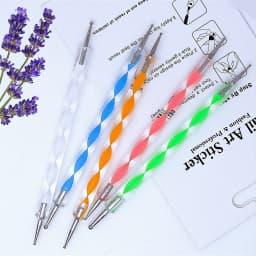 YIKOOLIN 31PCS Nail Art Brushes Nail Art Tool Set Double Ended Nail Dotting Tools Nail Dust Brush Acrylic Brush Manicure Tools