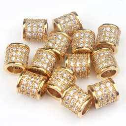 3pcs Micro Pave Zirconia Beads Round Geometry Metal Cubic Zircon Beads for DIY Bracelet Necklace Design Jewelry Crafts Making