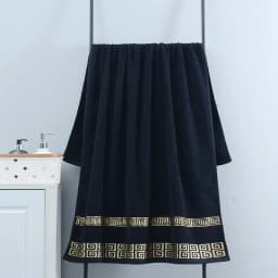 2pcs Black Bath Towels for Adults 100% Cotton Solid Terry Beach Towel Absorbent Yoga Shower Towels Bathroom Christmas Gift