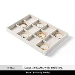 Oirlv Linen Multi-function Flat Jewelry Tray Stackable Jewelry Drawer Organizer Bracelet/Watch/Earrings Showcase Jewelry Holder