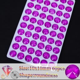 VC Neon Fluorescent Roundness Sew on Rhinestone Roundness Sewing Diamond Glass Diamond Flatback DIY Accessories Wedding