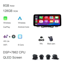 12.3" QLED 720P 360 8G+256G Carplay Android 14 Car DVD Player GPS DSP WIFI Stereo autoradio For Chevrolet Tracker Trax 2018-2024