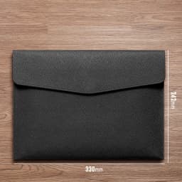 A4 File Folder PU Leather Document Holder Waterproof Portfolio Envelope Folder Case Magnetic Button Customized Initials
