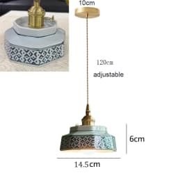 Retro Restaurant Hotel Ceramic Pendant Lamp Romantic Balcony Dining Table Decor LED Hanging Light Bedroom Bedside Chandelier