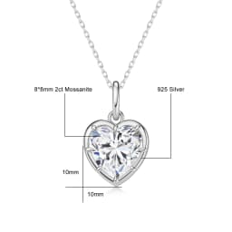 Heart Shape Necklace Pendant 2CT D Color Moissanite 14K Gold Filled for Girlfriend Fiancée Gift Valentine's Day Gifts Romantic