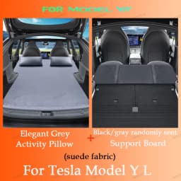 For Tesla Model 3 Model Y / YL 2026-2017 Inflatable Air Mattress Outdoor Camping Inflatable Special Suede Fabric Car Travel Bed