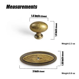 Goo-Ki Low Profile Antique Brass Cabinet Pulls Double Hole Centers(11.4''/12.6'') Zinc Alloy Handle for Drawer Cupboard Wardrobe