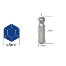 3Pcs Magnetic 1/4 Inch Ball Screwdriver Bits - Auto Repair Tools 25mm Length 3/4/5/6mm Screwdriver Head