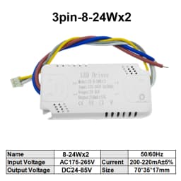 5pcs 3 Color LED Driver 200mA-220mA Transformer 8-24Wx2 25-40Wx2 37-60Wx2 60-80Wx2 For Ceiling Light Chandelier Replacement