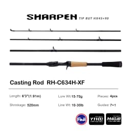 PURELURE SHARPEN Soft Lure Long Spinning and Casting XF/MF Action Rods FUJI Components Bass Pike Rod Fishing Rod Spinning Reel