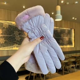 New Fashion Bear Elegant Windproof Waterproof Touch Screen Gloves Winter Women's Gloves Full Finger Hand Warm Skiing Black Glove