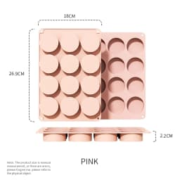 Silicone Round Mold 12 Holes Mini Muffin DIY Cookies Fondant Baking Pan Non-Stick Pudding Cake Molds Chocolate Baking Tools