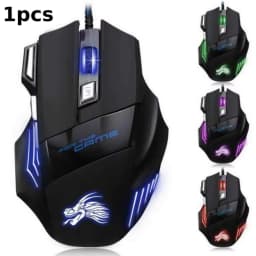 USB Wired Gaming Mouse 7 Button Backlit Ergonomic Mice 5500 DPI Backlight Adjustable Optical Mice for PC Gamer Computer Desktop