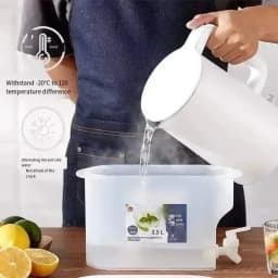 3.5/5L Beverage Dispenser Large Capacity with Spigot in Refrigerator Iced Dispenser Summer Drinkware for Daily Party Cold Kettle
