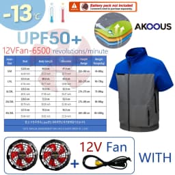 12V/5V USB Men Summer Half Sleeve Air Conditioning Clothes Fan Cooling Jacket High Temperature Outdoor Fishing Wear
