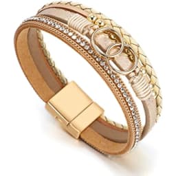 Leather Wrap Bracelet for Women, Boho Western Layered Cuff Jewelry | Stackable , Pairs with Boho Western Outfits, Gift for Women