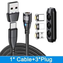 AUFU 60W Magnetic USB Cable Fast Charging USBC To Type C Micro Magnetic Data Cord For Macbook Samsung Xiaomi Magnet Charger Wire