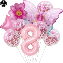 1set Pink Butterfly Balloons 32inch Number Balloon Set Happy Birthday Butterfly Foil Balloon Baby Shower Birthday Party Decors