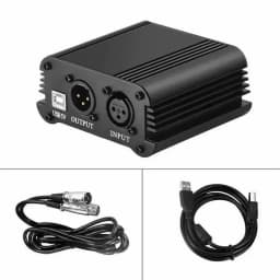 48V Phantom Power Adapter XLR Cable For Condenser Microphone Studio Recording Phantom Power For BM 800 Condenser Mic