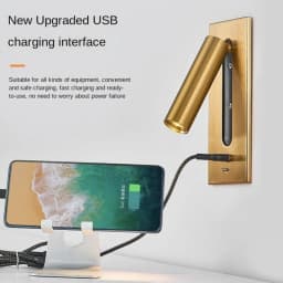 Indoor Wall Lamp with USB Charging Bedroom Decoration and Reading Lighting 3W 85-265V Hotel Headboard LED Embedded Wall Lamp