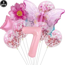 1set Pink Butterfly Balloons 32inch Number Balloon Set Happy Birthday Butterfly Foil Balloon Baby Shower Birthday Party Decors