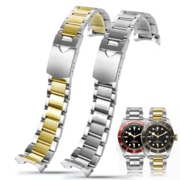 22mm Solid Stainless Steel Watchband For Tudor Black-Bay 79230 79730 Heritage Chrono Watch Strap Wrist Bracelet On No Rivet