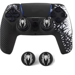 Anti-Slip Controller Skin Shell for PS5 Controller Silicone Cover Case with Rubber Thumb Grip Gaps and Touch Pad Sticker For PS5