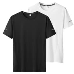 2pcs T-shirt for Men Plus Size 6XL/7XL Sport Quick Dry T-shirt Round Neck Big Size Short Sleeve Oversize Fitness Running T Shirt