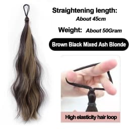 Highlight Synthetic Wig Hair Bundle DIY Self-winding Chignon Low High Ponytail Hair Extension Fluffy Braid Hair Bun Hairpiece