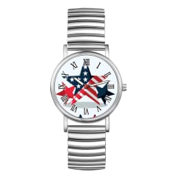 LANCARDO American Independence Day Quartz Watch Elastic Retractable Band Unisex Student Watch Four Seasons Universal Anniversary