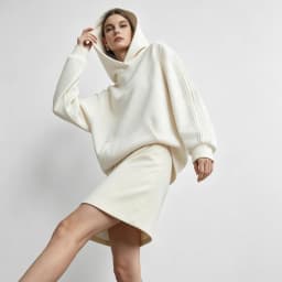 Amii Hooded Fleece Lined Sweatshirt Drop Shoulder Loose Fit Minimalist Slimming Casual Winter Women's Hoodies 12644038
