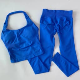 1-2pcs Gym Set Women Backless Tank Tops High Waist Scrunch Seamless Shorts High Waist Yoga Leggings Workout Sets Gym Suit