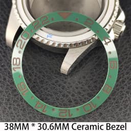 Sloping 38mm * 30.6mm Ceramic/Aluminum Bezel GMT and Diving Watch Insert Fits for 40mm Men's Watch Case Bezel Replacement Insert