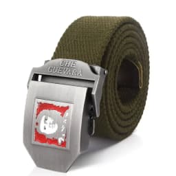 SupSindy Men Canvas Belt Che Guevara Metal Buckle Army Military Tactical Belts For Men Fashion Jeans Waistband Male Strap Black